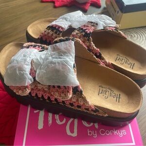 Corkys Multicolor Crochet Sandals